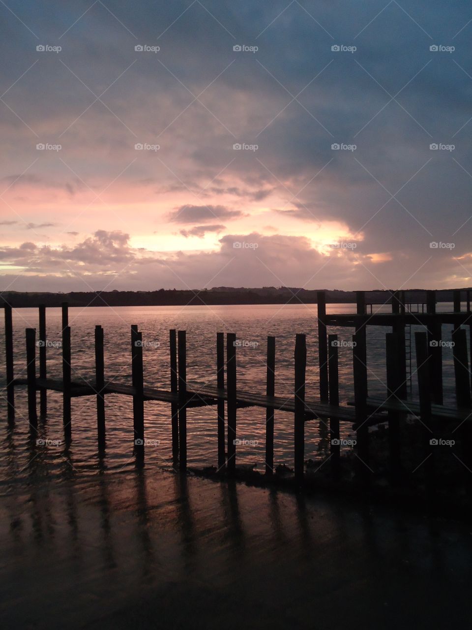 Sunset at Ruawai wharf