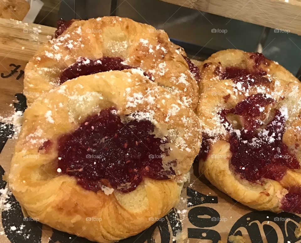 Raspberry danishes-pastry