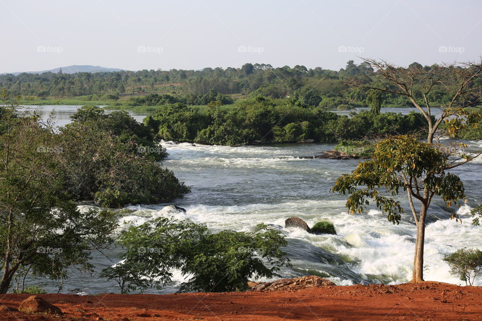 Itanda Falls at the Nile River in Uganda.