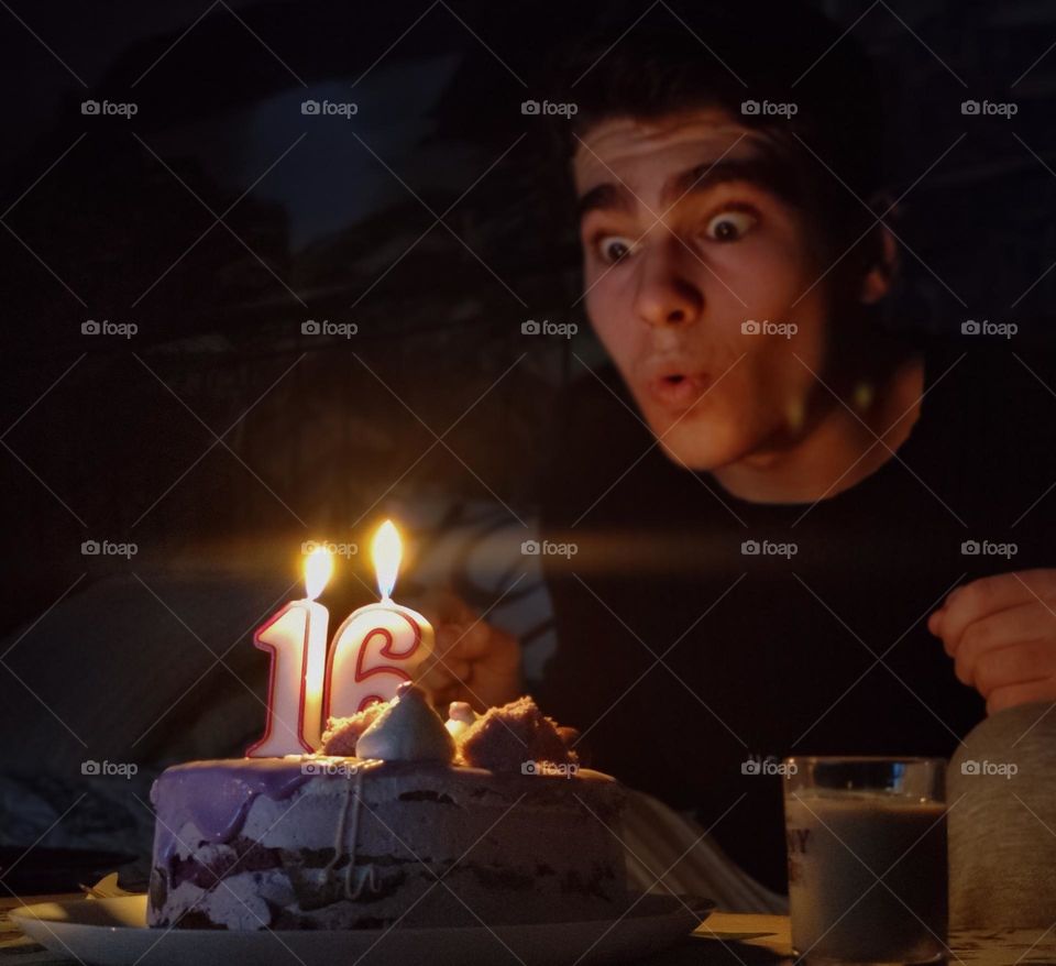 Happy birthday boy and yummy cake