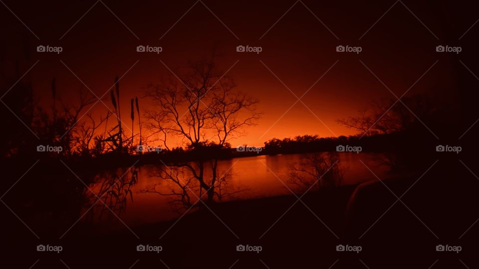 Night is very close to ending this day. Very cool day. Clear sky high light clouds whispering across the evening Sky. 