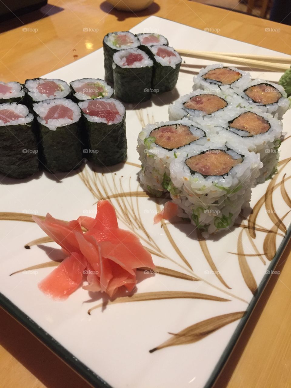 Pink fish sushi 