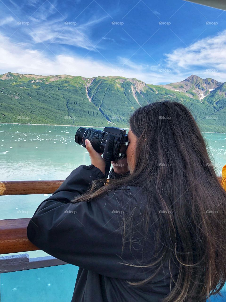 Taking pictures off of a cruise ship in Alaska