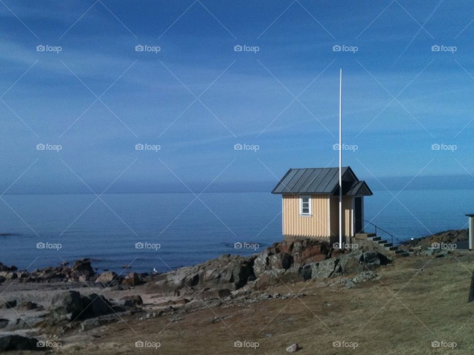 beach ocean sky sweden by lenacarlsson