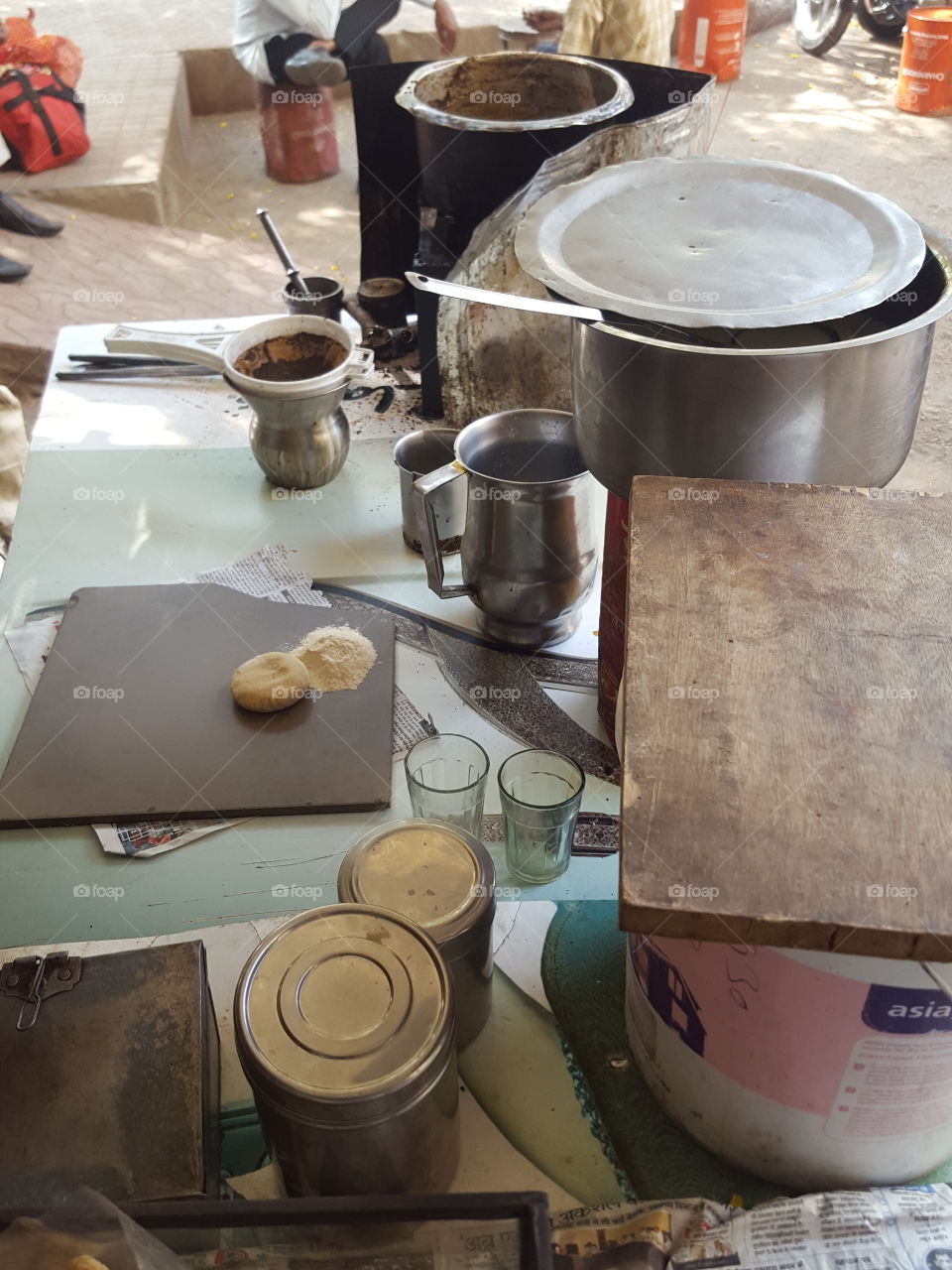 India Tea Kiosk Objects on the table