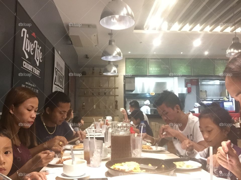 Family eating