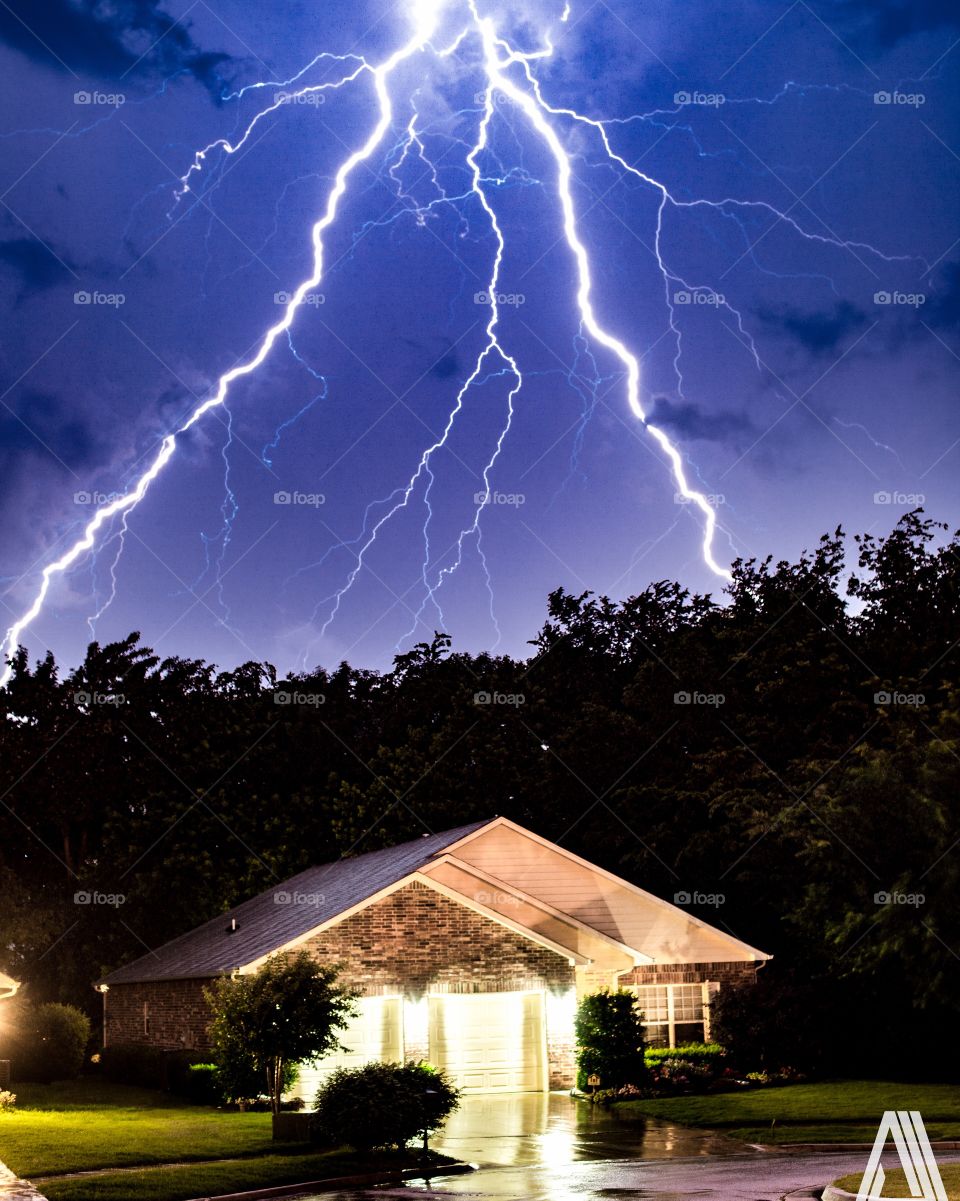 Oklahoma lightning storm from my garage