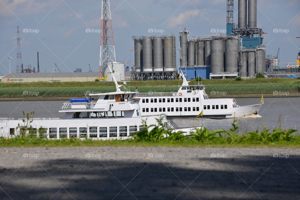 Ships on the Schelde in Antwerp port