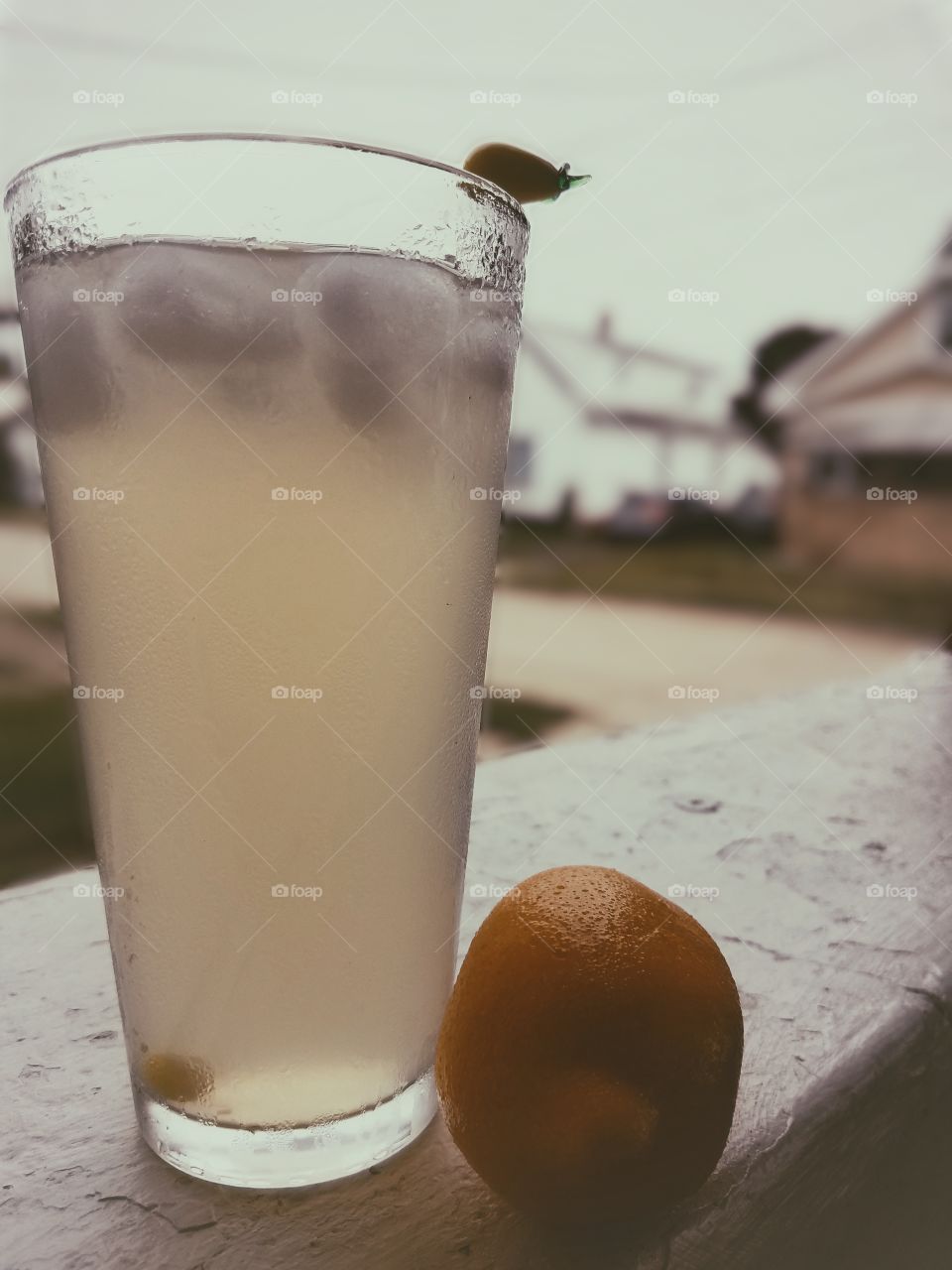 Ice cold lemonade on a hot summer day