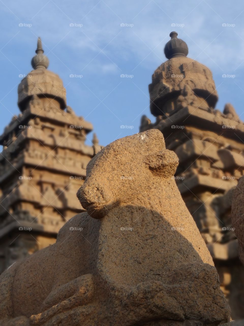 Shore Temple in Mahabalipuram India is a UNESCO world heritage site 