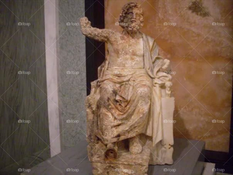 old statue pulled from the ocean