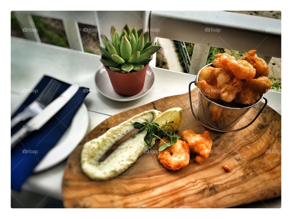 Tempura seafood . Lovely lunch at The Harbour Fish and  grill in Newquay 