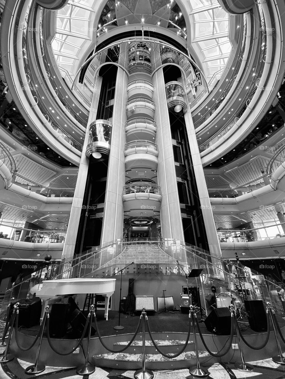 The lobby on a cruise ship 