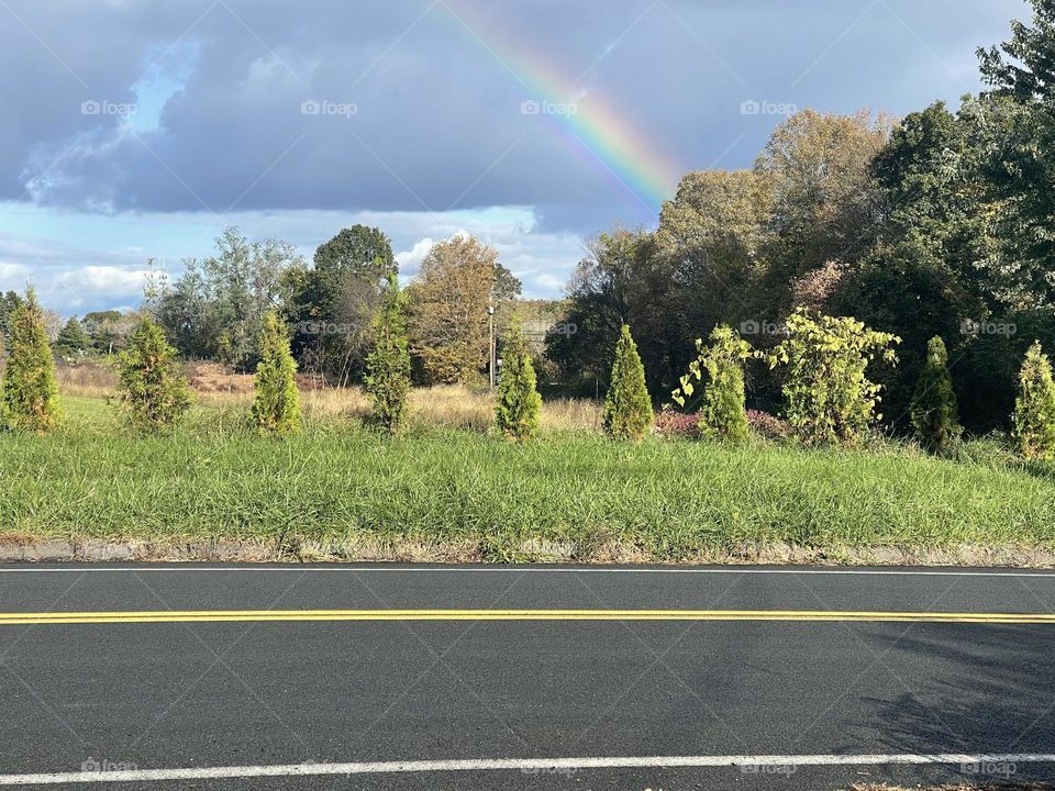 Beautiful rainbow in the fall’s season 
