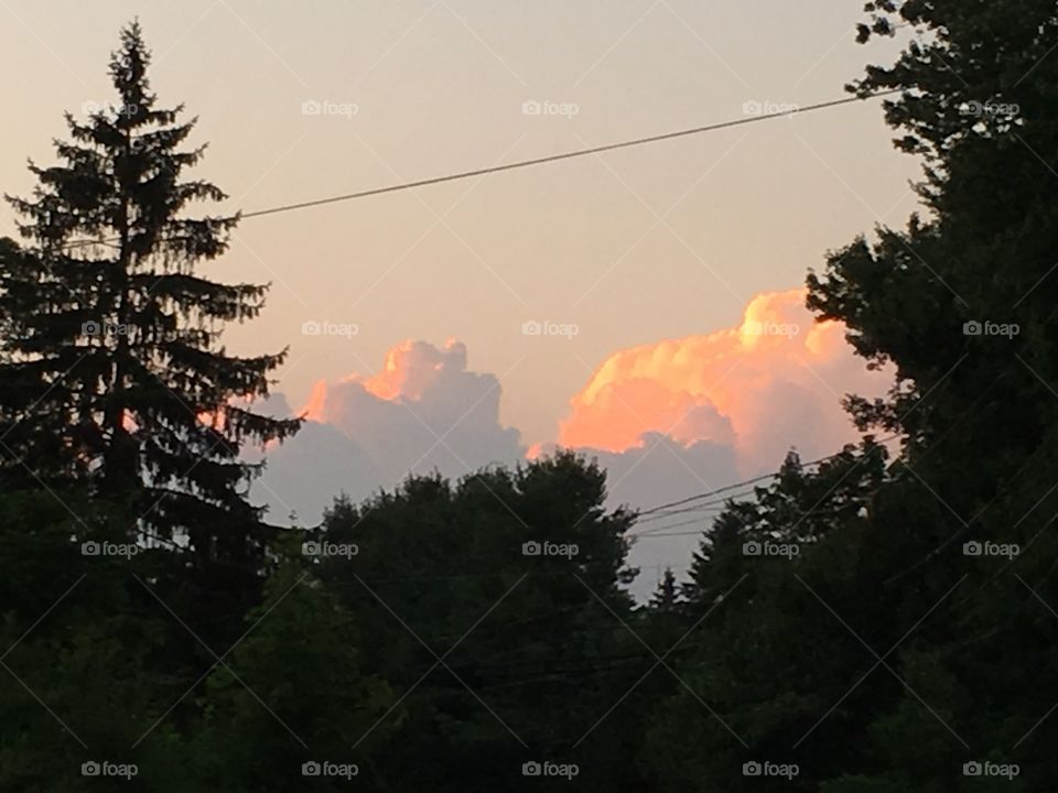 Thunderclouds at sunset