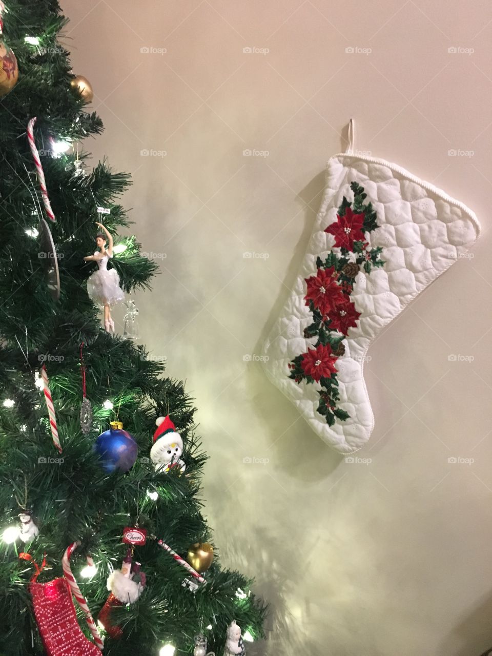 Christmas tree and stocking 2018