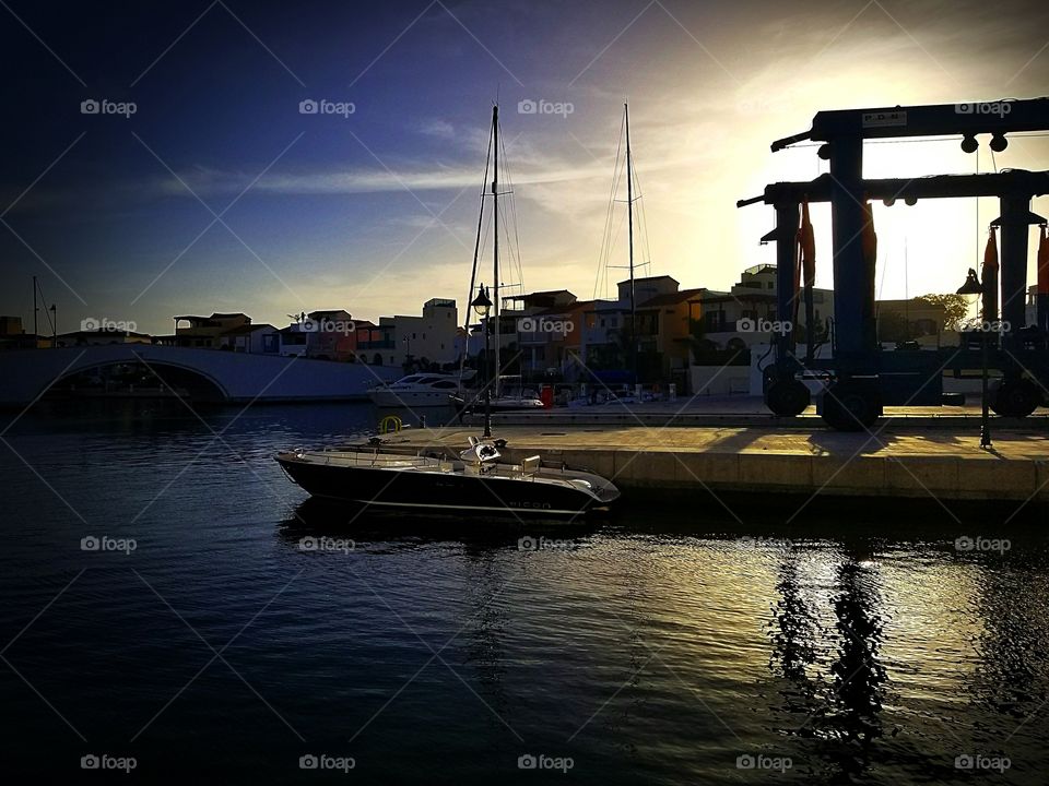 Water, Sunset, Sea, Watercraft, No Person