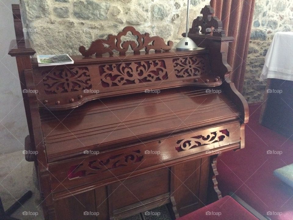 Medieval organ in St Tugal's chapel, Herm Island 