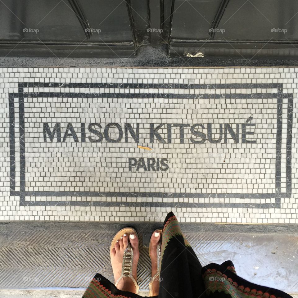 Entrance to Maison Kitsuné in Paris