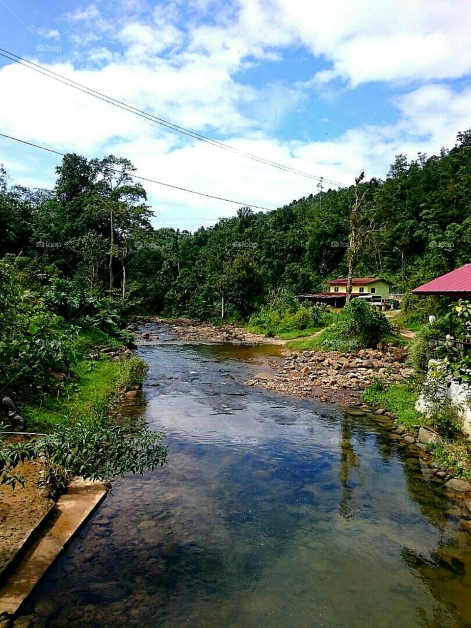 nature river flow, peace of mind. got homestay here
