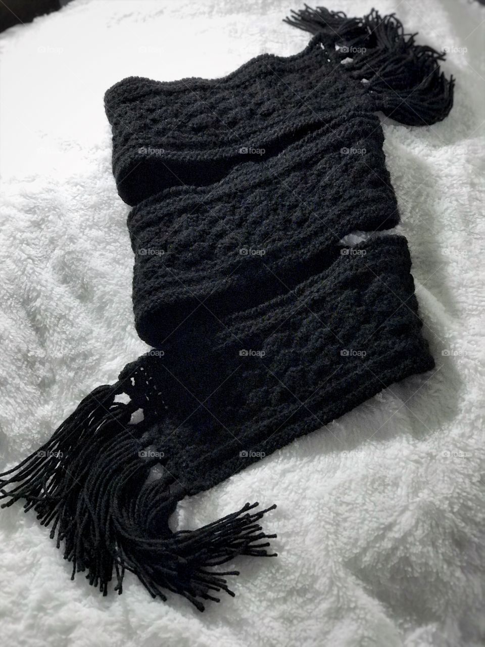 Black scarf crochet