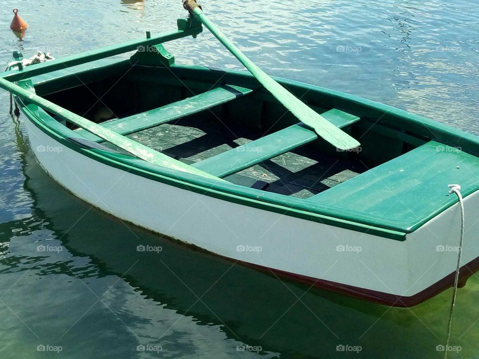green boat