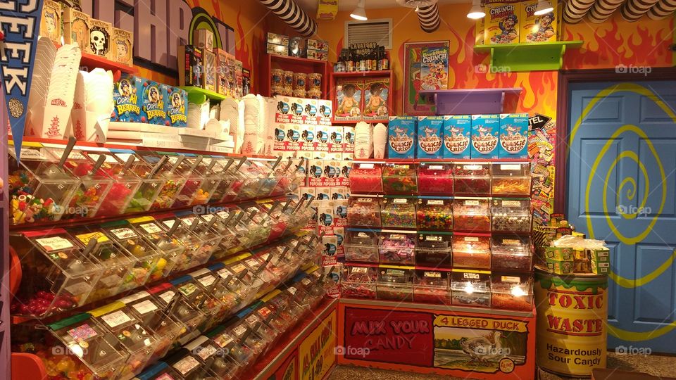 Inside a candy store