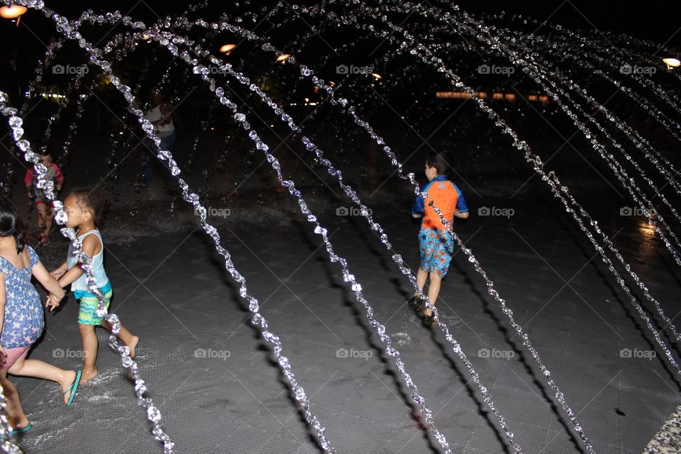 Fun in a fountain.