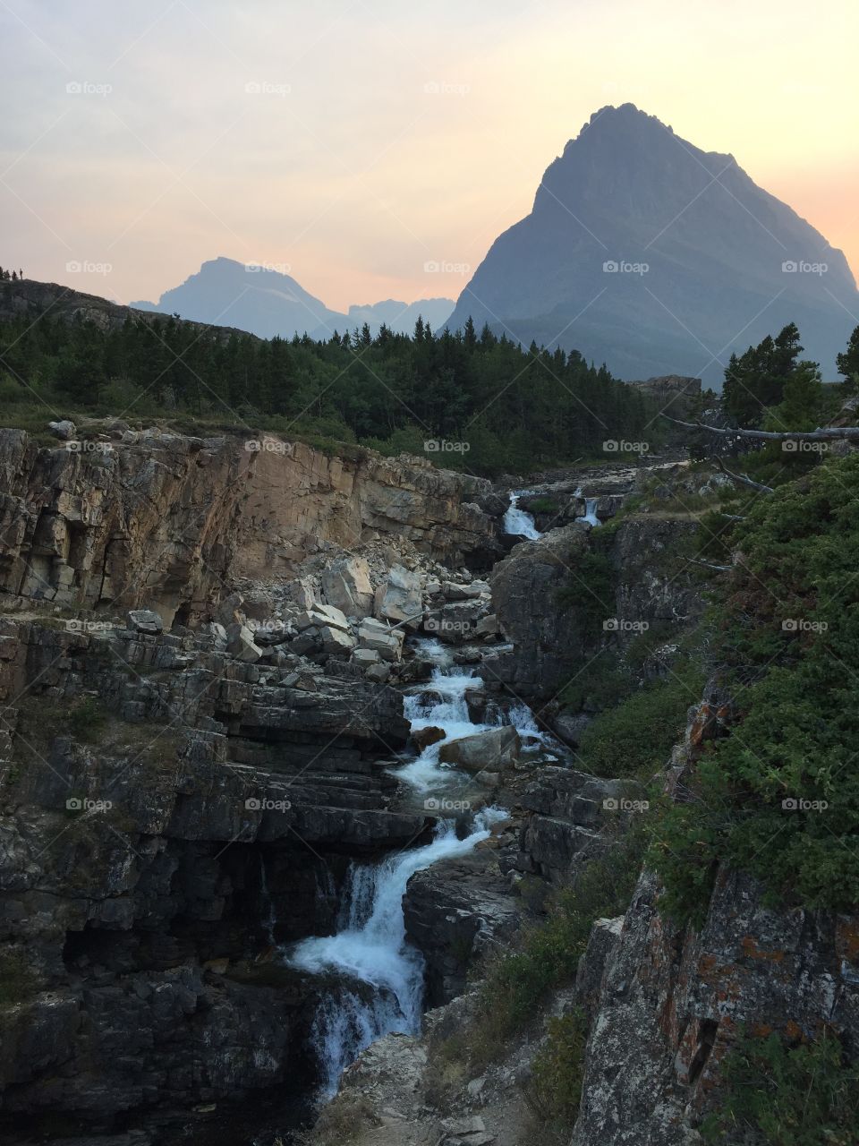 Sunset and mountain 