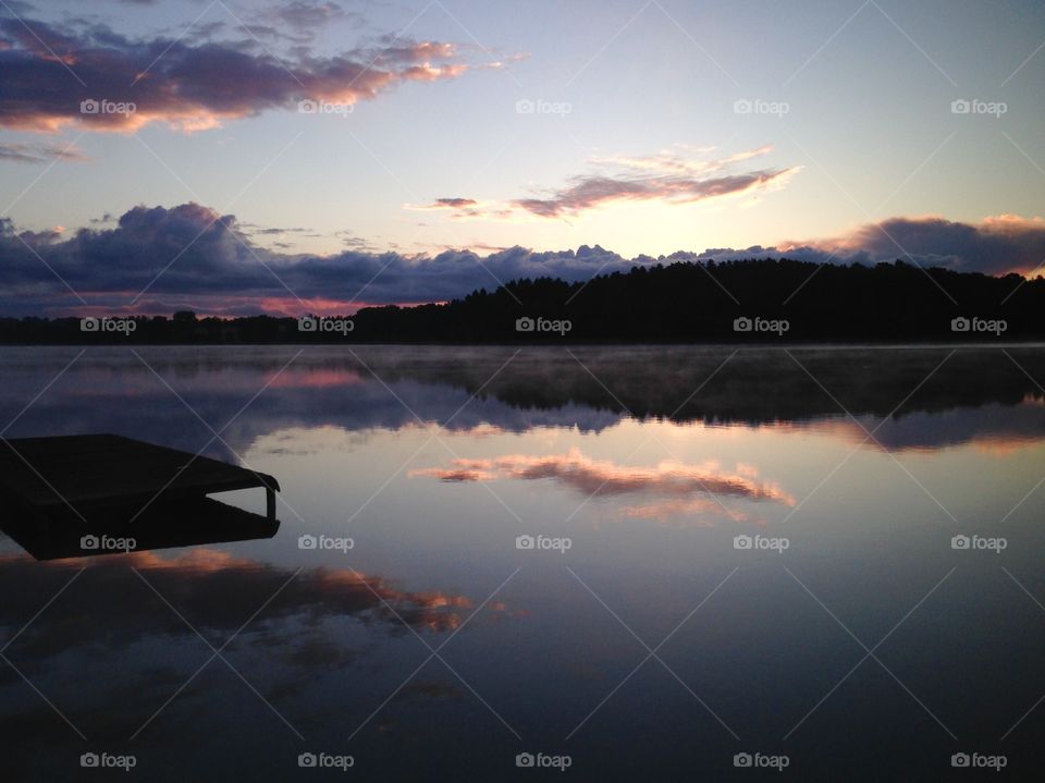 Sunset, Dawn, Water, Lake, Reflection