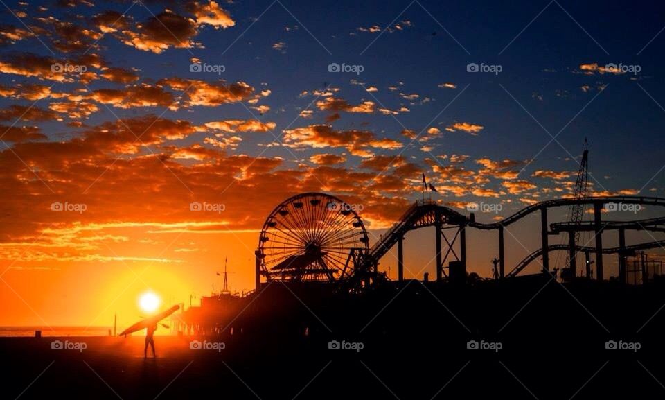 Sunset over Santa Monica Pier