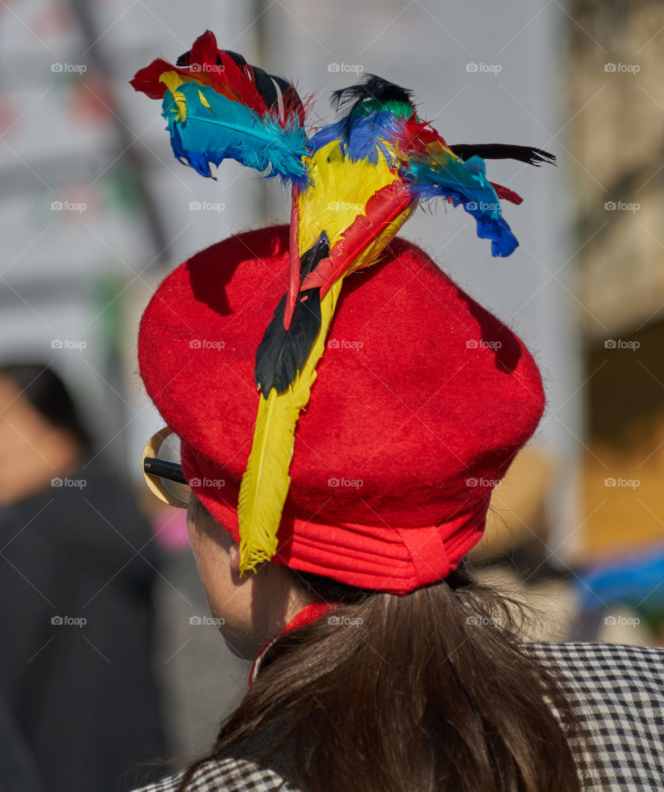 Red Bonnie with parrot 