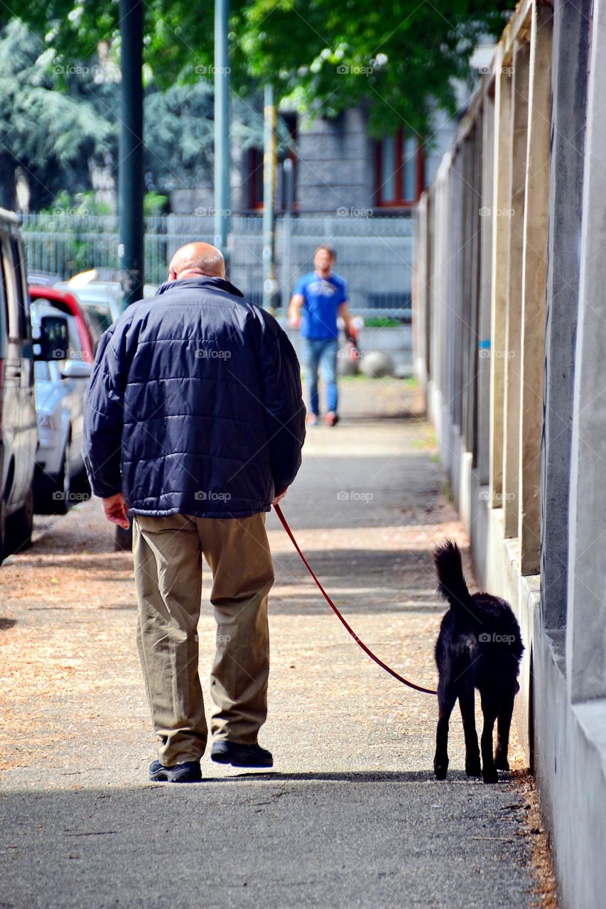 a man with his dog