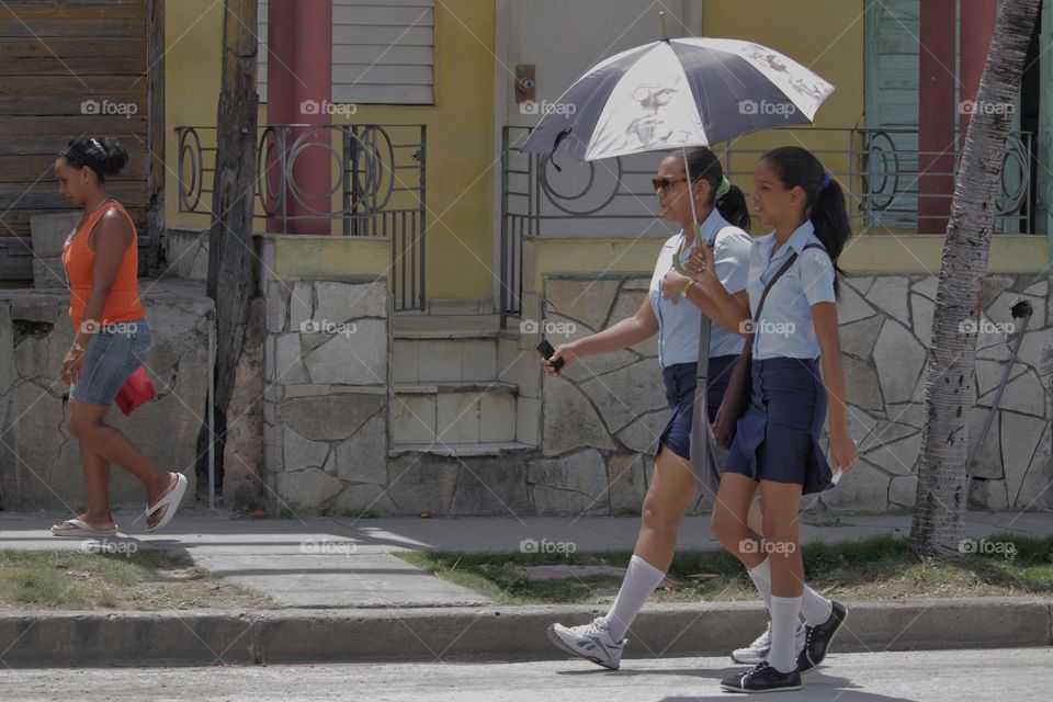 People In Cuba.School Girls