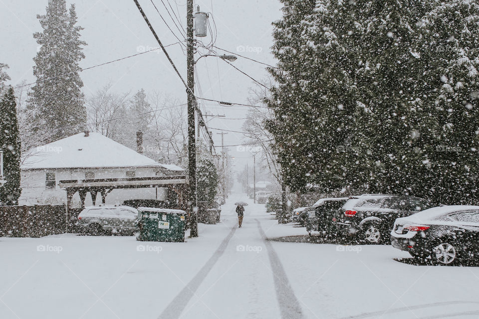 Snowing hard today