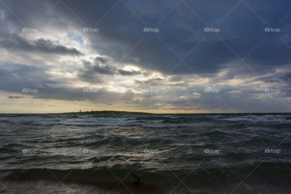 Storm at Tylösand beach outsideHalmstad in Sweden.