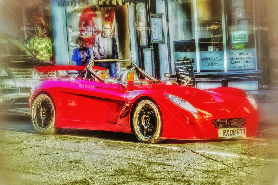 Car. Red sports car 