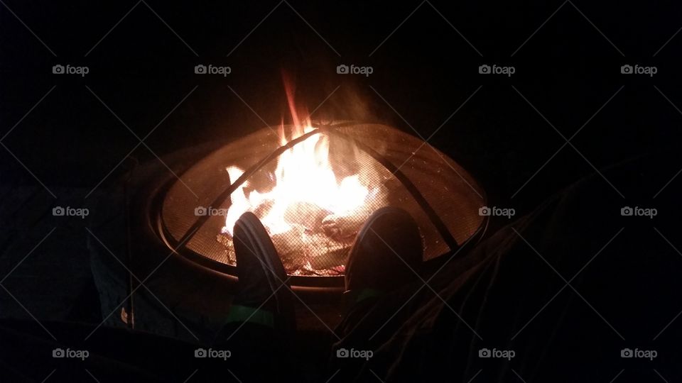 chilling by the fire