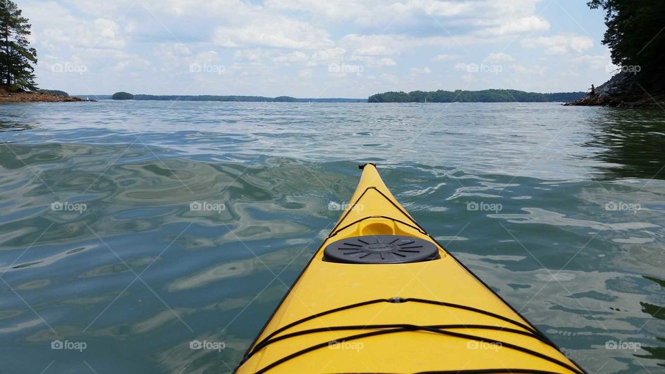 sea kayaking on lake