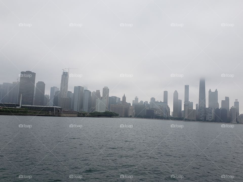 A foggy look on some Chicago skyscrapers