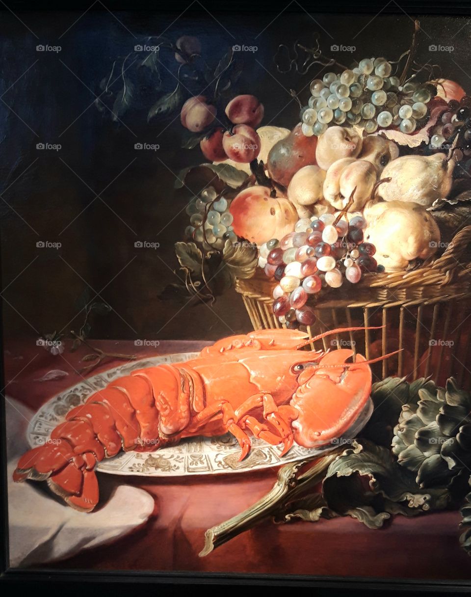 Flemish painting with lobster