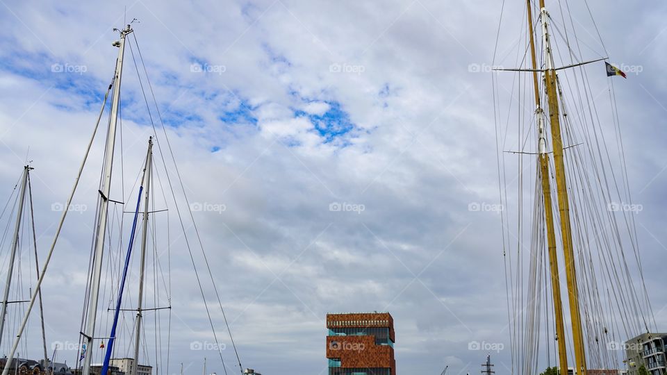Clouded sky above Antwerp