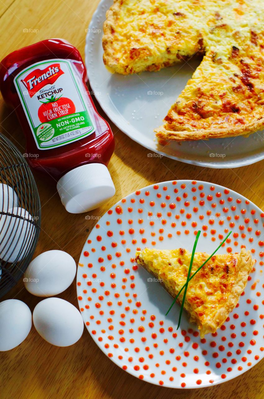 Quiche Lorraine and French's Ketchup