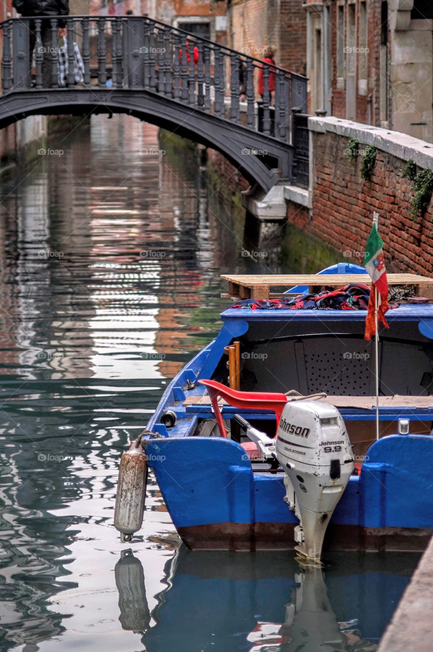 Boat on the canal Venice 