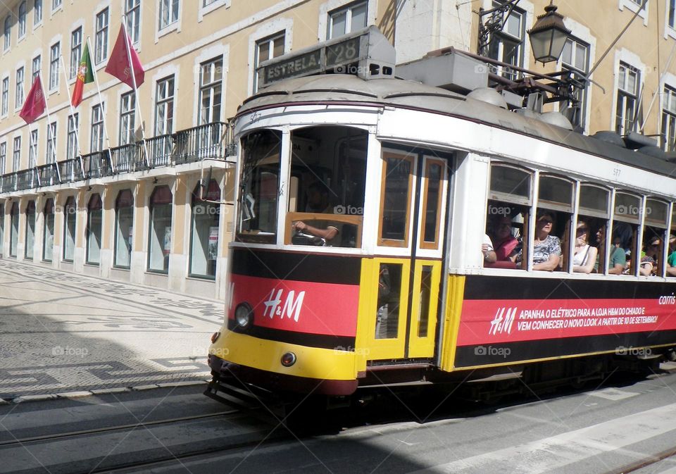 Tram in the city