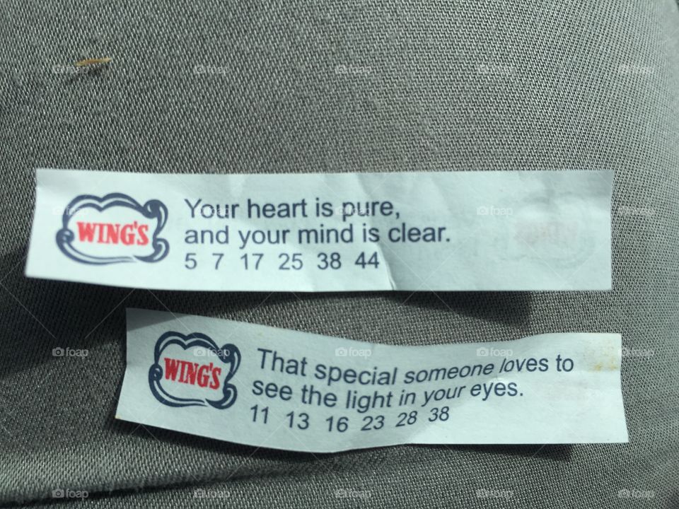 Have to be the two sweetest Fortune cookie quotes of all time - both found in one cookie!