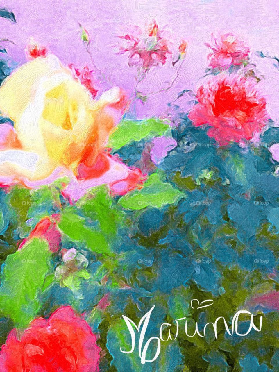 Arte da Marininha.
Uma simples foto do #jardim de transforma numa #pintura.
Devo enquadrar essa obra de arte?
🎨 
#flores #aquarela #cores #colorida #beleza