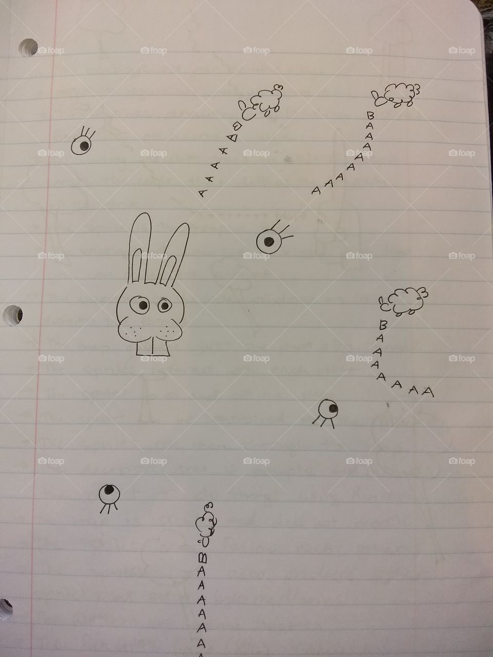 bunny and eyes and sheep illustration game maker design