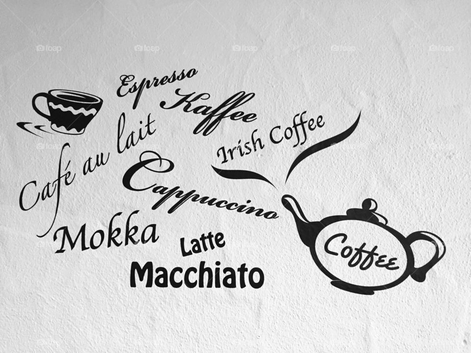 Choose it - various coffee specialities written in the wall