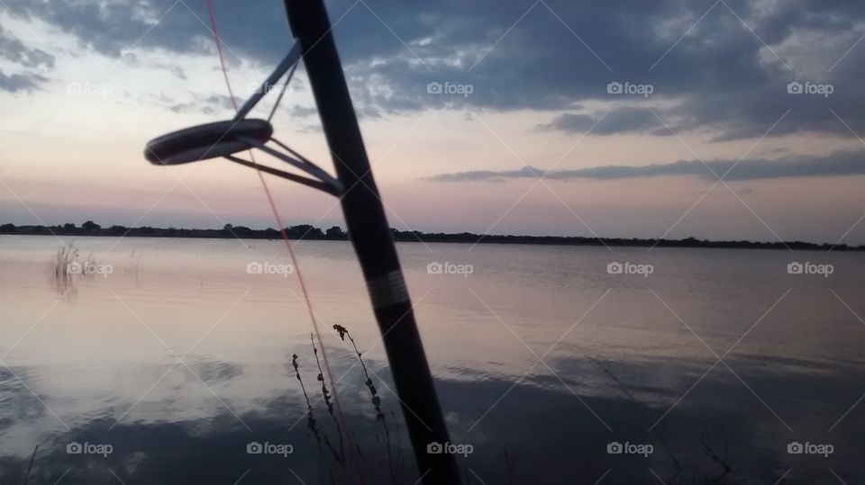 fishing lake Texas sunset sky